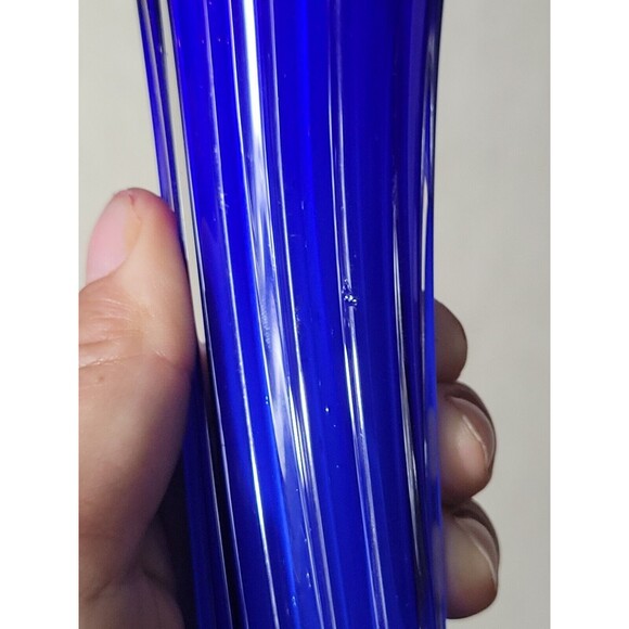 '60s VTG Murano Cobalt Blue Jack In The Pulpit Soliflore Vase Handblown Glass - Picture 15 of 16